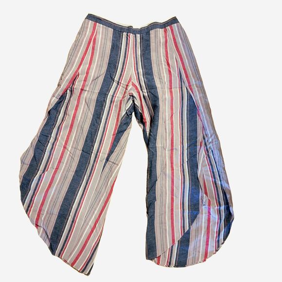 DREW women's  pants Rouge Tan Red Stripe sz large linen blend - Picture 4 of 6